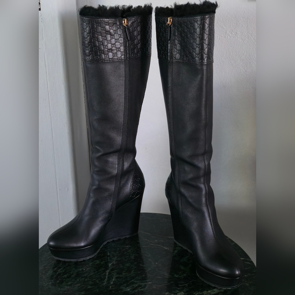 Gucci Knee-high Boots GG iconic Logo - Picture 14 of 15